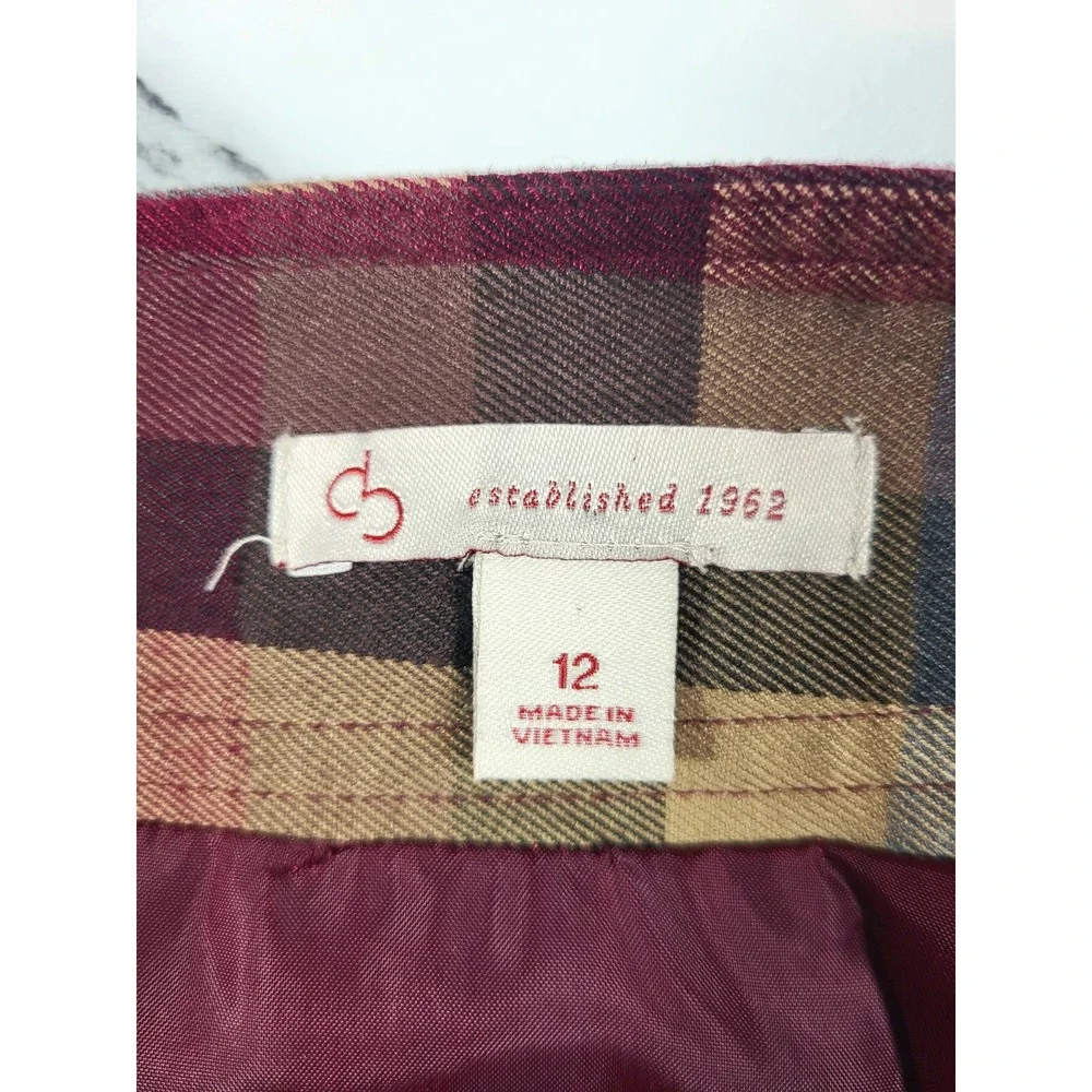 Established 1962 Plaid Pencil Skirt Rear Zipper Size 12 Preppy Career‎ Holiday